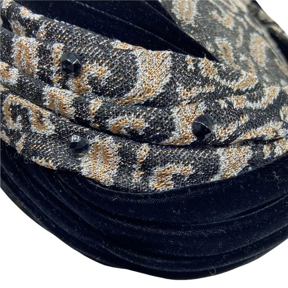 Turban Style Chapeau Hat Vintage 60s Melinda Womens Black Gold Fitted Size 6 1/2 - Picture 5 of 15